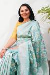 Seafoam Green Katan Silk Saree